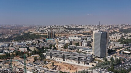 Fototapeta premium Jerusalem Hi tech Park And Romema neighbourhood, Aerial View