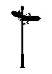 silhouette of signpost