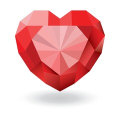 faceted heart shape
