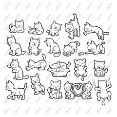 set of cat icons