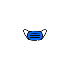 Medical mask icon. Simple vector illustration of mask for protection