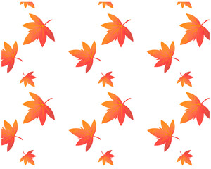 舞い落ちる紅葉のイラスト　背景　パターン