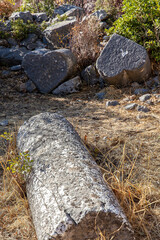 heart shaped stones and columns, Fethiye, Mugla, Turkey.