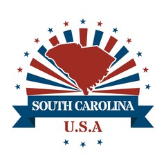 south carolina state map label