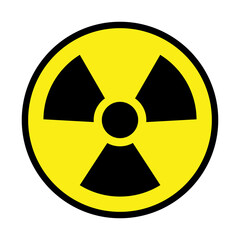Obraz premium Nuclear Radiation Warning Symbol Sticker Sign