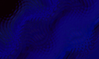 Abstract dark blue gradient background with wavy ripple or water effect and distorted grunge shapes. Illustration is blank with space for text. Great for backdrops, banners, posters and decorations.