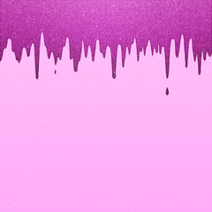 Dripping Pink Glitter Paint on light Gradient Glitter Background