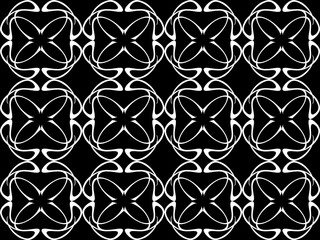 Seamless pattern design with floral background elements, beautiful ornaments, black, white, orange, pink, red, green, yellow, blue, gray, purple, brown