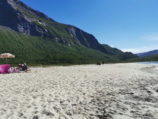 Langsanden Beach Sandhornøy Scenic Summer Northern Norway