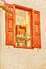 window of a souvenir shop in Lindos
