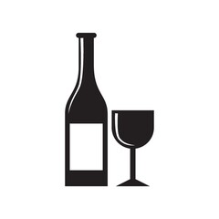 wine bottle and glass