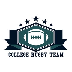 Obraz premium college rugby team label design
