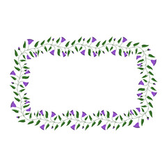 Flower frame. Flowers and leaves of the field bindweed. Vector illustration