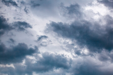 Dark sky before the storm. Cloudy sky before the rain.