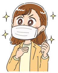 マスクをしているビジネスウーマン ウイルス対策
