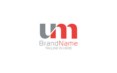 Letter U and M logo formed in minimalist and modern shape