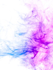 Colored smoke on white background