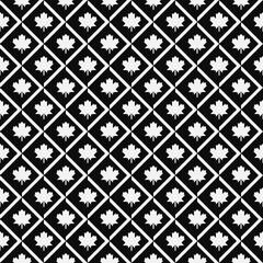 Seamless geometric patterns with with maple leafs in rhombus grid