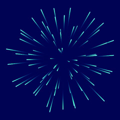 Shining rays on dark background. Holiday firework effect. Vector illustration EPS10