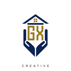 gx logo design vector for real estate