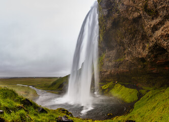 Seljalandsfoss, waterfall in the South Region in Iceland.