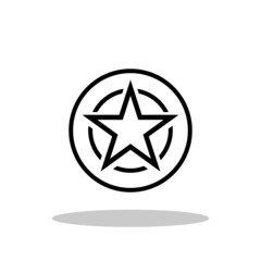 Loyalty star icon in flat style. Star in circle symbol for your web site design, logo, app, UI Vector EPS 10.