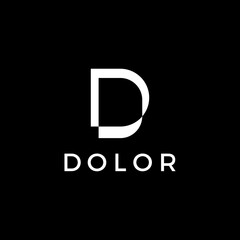 d letter white logo vector icon illustration