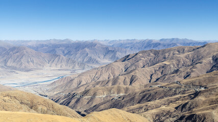 View from Kamba La pass in Tibet
