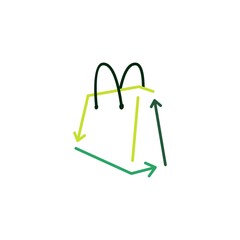 shopping bag recycle logo vector icon illustration