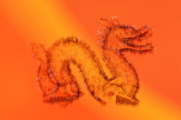 Chinese Artwork orange Dragon