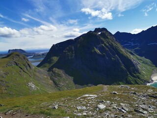 Lofoten Ryten Kvalvika beach Fredvang Hiking Trial Scenic NOrthern Norway