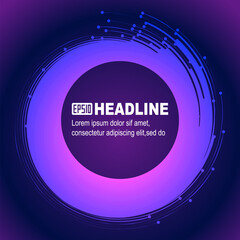 Neon color dot line abstract coil abstract vector graphic.
