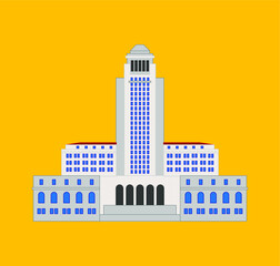 Los Angeles City Hall. illustration for web and mobile design.