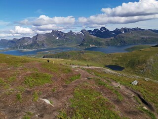 Lofoten Ryten Kvalvika beach Fredvang Hiking Trial Scenic NOrthern Norway