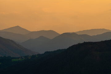 Waldlandschaft vom Gahberg bei Weyregg am Attersee