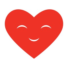 smiling face on heart shape