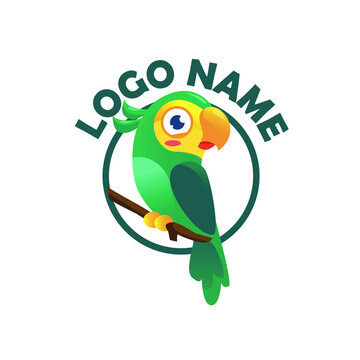 parrot logo, parakeet vector illustration, bird lovers logo