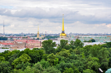 Fototapeta premium Saint Petersburg aerial cityscape from St. Isaac's Cathedral top, Russia