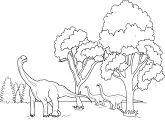 Few giant dinosaur walking slowly fun education learning