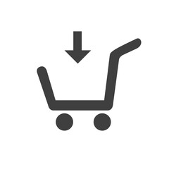 supermarket services, Shopping cart with arrow Icon