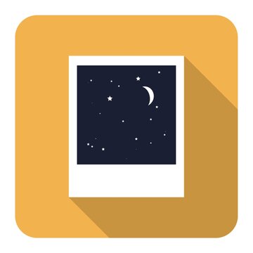 polaroid photo of the night sky