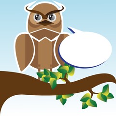 owl with speech bubble