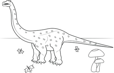 Giant dinosaur Ingentia Prima having fun education learning dinosaur long neck and tail