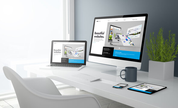 grey studio devices with beautiful websiteswebsite