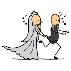 bridge chasing the groom