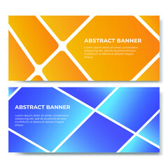 Blue and orange abstract banner design. Banner template design. web banner template.