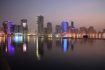 Sharjah skyline at night