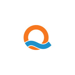 Logo template of modern letter q. Simple flat style. Vector logo template ready for use.