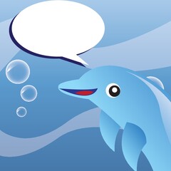 Fototapeta premium dolphin with speech bubble