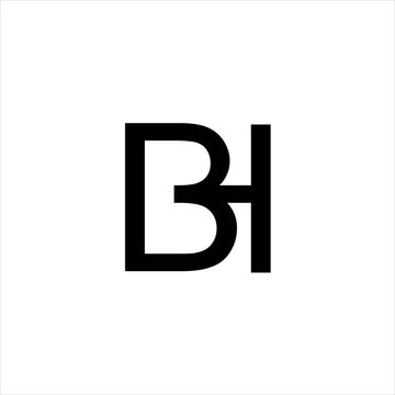  logo bh, hb, h inside b  letter negative space logo , logo letter bh combination , logo bh abstract 